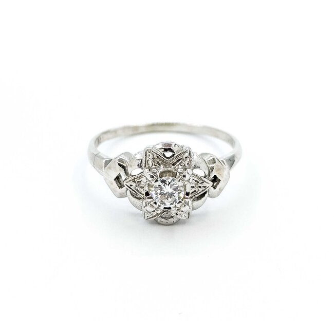 Ring Star Vintage .23ct Round Diamond 14kw Sz9.5 3.12g 225060003