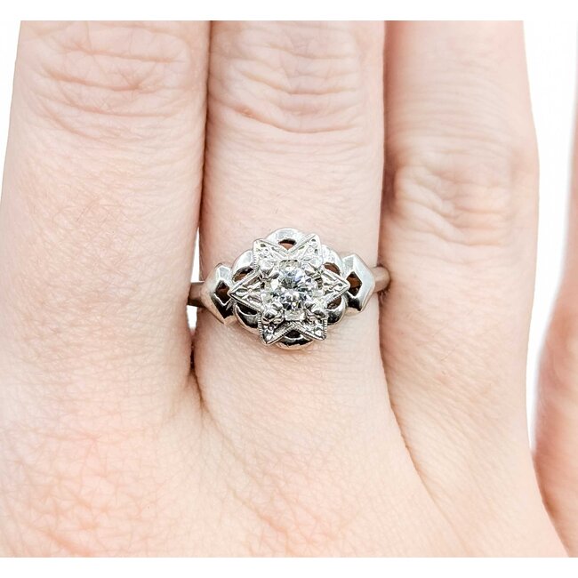 Ring Star Vintage .23ct Round Diamond 14kw Sz9.5 3.12g 225060003