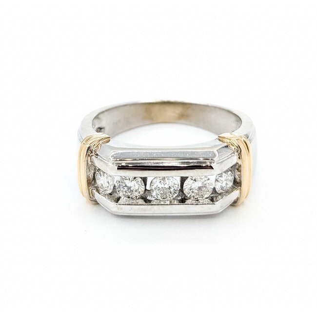 Ring 5 Stone 1.00ctw Round Diamonds 14ktt Sz11 8.15g 225060004