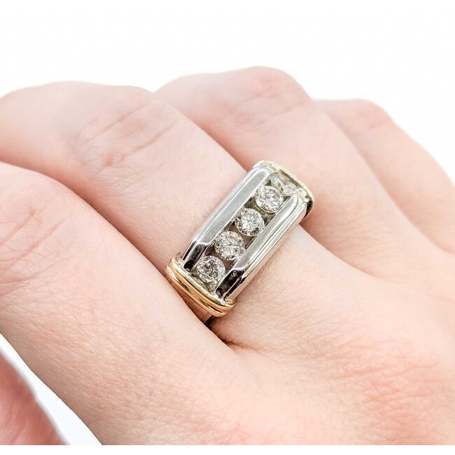 Ring 5 Stone 1.00ctw Round Diamonds 14ktt Sz11 8.15g 225060004