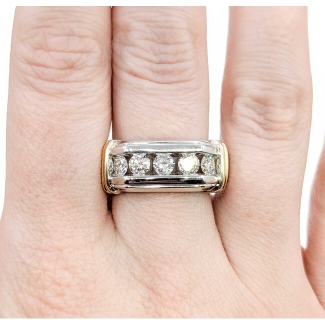 Ring 5 Stone 1.00ctw Round Diamonds 14ktt Sz11 8.15g 225060004