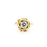 Ian Szymczak Ring Floral .50ct Round Diamond 14ky Sz4 3.20g 225060001