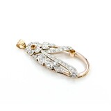 Ian Szymczak Pendant Vintage Floral 1.00ctw Single Cut Diamonds .22ctw Citrine 14ktt 45x19mm 6.41g 225060016