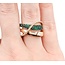 Ring LeVian Pave .15ctw Round Diamonds .36ctw Emeralds 14kr Sz7 7.92g 225050017