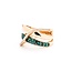Ring LeVian Pave .15ctw Round Diamonds .36ctw Emeralds 14kr Sz7 7.92g 225050017