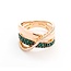 Ring LeVian Pave .15ctw Round Diamonds .36ctw Emeralds 14kr Sz7 7.92g 225050017