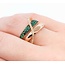 Ring LeVian Pave .15ctw Round Diamonds .36ctw Emeralds 14kr Sz7 7.92g 225050017
