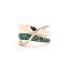 Ring LeVian Pave .15ctw Round Diamonds .36ctw Emeralds 14kr Sz7 7.92g 225050017
