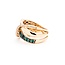 Ring LeVian Pave .15ctw Round Diamonds .36ctw Emeralds 14kr Sz7 7.92g 225050017