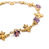 Ian Szymczak Bracelet Fleur De Lis 5.25ctw Amethyst 9ky 8" 10.84g 225060014
