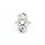 Ring Antique Art Deco .70ctw Old Mine Cut Diamonds 4.7mm Aqkoya Pearl 18kw Sz3.5 3.04g 225060010