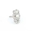 Ring Antique Art Deco .70ctw Old Mine Cut Diamonds 4.7mm Aqkoya Pearl 18kw Sz3.5 3.04g 225060010