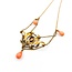 Necklace Lavalier Coral Seed Pearls 10ky 14" 6.84g 225060015