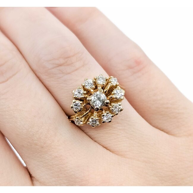 Ring Cocktail .60ctw Round Diamonds 14ky Sz5.5 3.81g 225060006