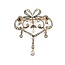 Brooch/Pendant Antique Bow 1.25ctw Rose Cut/Old Mine Diamonds SS/18ky 54x47mm 10.68g 225060017