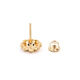Ian Szymczak Earrings Floral .20ctw Round Diamonds 14ky 11mm 2.69g 225060012