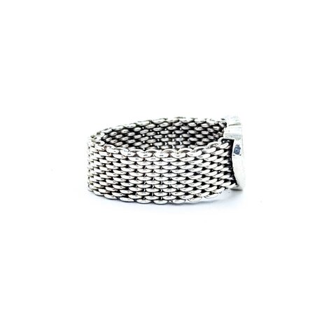 Ring Tiffany Mesh Heart SS Sz6 5.66g 225050051
