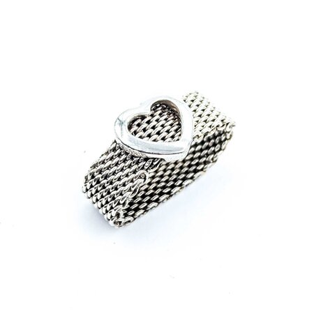 Ring Tiffany Mesh Heart SS Sz6 5.66g 225050051