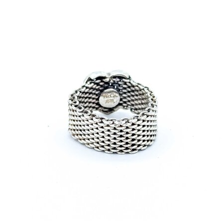 Ring Tiffany Mesh Heart SS Sz6 5.66g 225050051