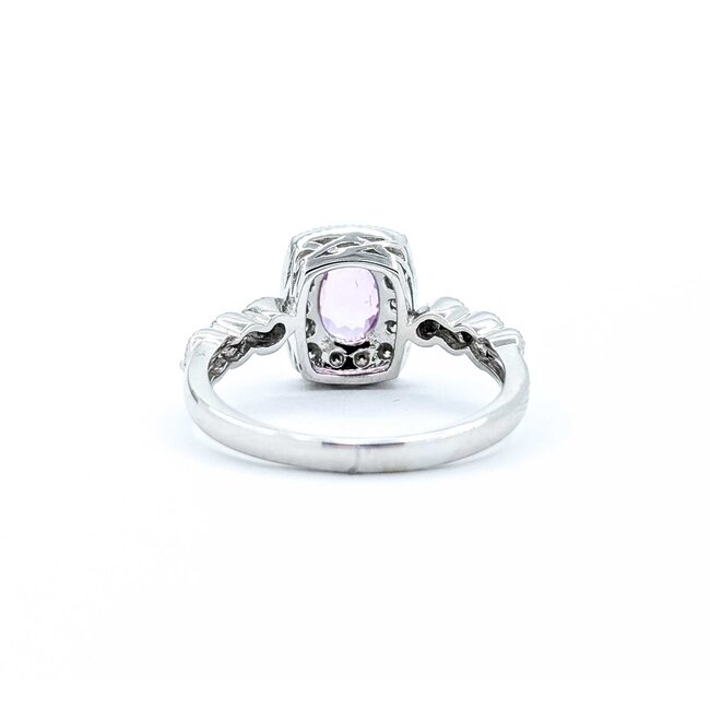 Ring Milgrain .36ctw Round Diamonds .51ct Pink Sapphire 14kw 10.7mm sz7 3.47g 125060038