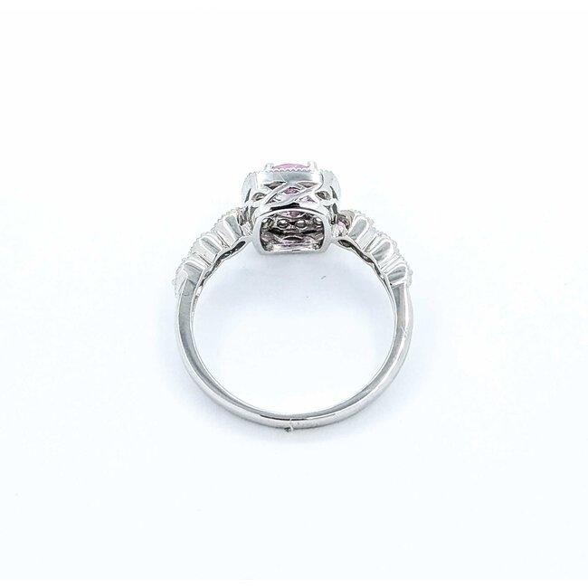 Ring Milgrain .36ctw Round Diamonds .51ct Pink Sapphire 14kw 10.7mm sz7 3.47g 125060038