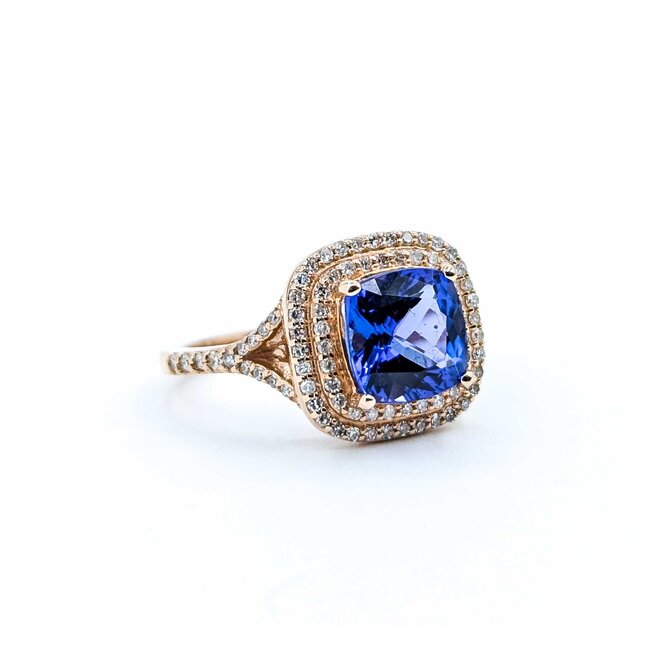 Ring Effy .39ctw Round Diamonds 2.28ct Tanzanite 14kr 12.7mm Sz7 4.57g 125060031