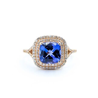 Ring Effy .39ctw Round Diamonds 2.28ct Tanzanite 14kr 12.7mm Sz7 4.57g 125060031