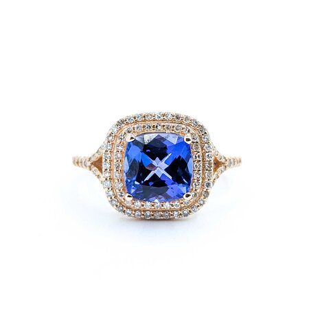 Ring Effy .39ctw Round Diamonds 2.28ct Tanzanite 14kr 12.7mm Sz7 4.57g 125060031