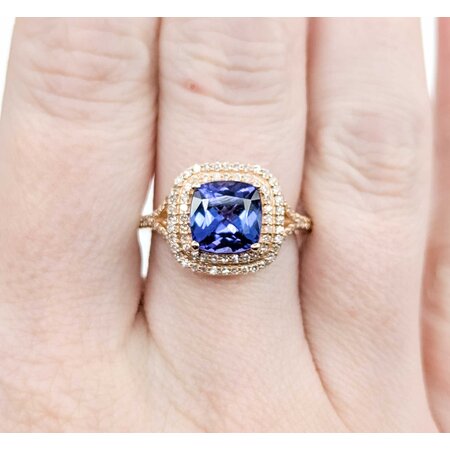 Ring Effy .39ctw Round Diamonds 2.28ct Tanzanite 14kr 12.7mm Sz7 4.57g 125060031