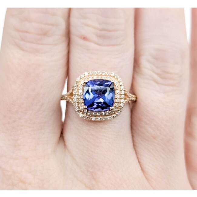 Ring Effy .39ctw Round Diamonds 2.28ct Tanzanite 14kr 12.7mm Sz7 4.57g 125060031