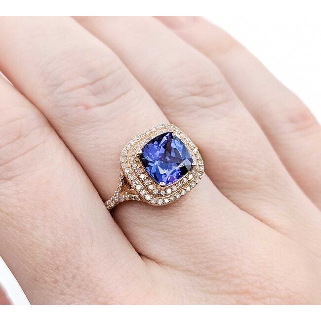 Ring Effy .39ctw Round Diamonds 2.28ct Tanzanite 14kr 12.7mm Sz7 4.57g 125060031