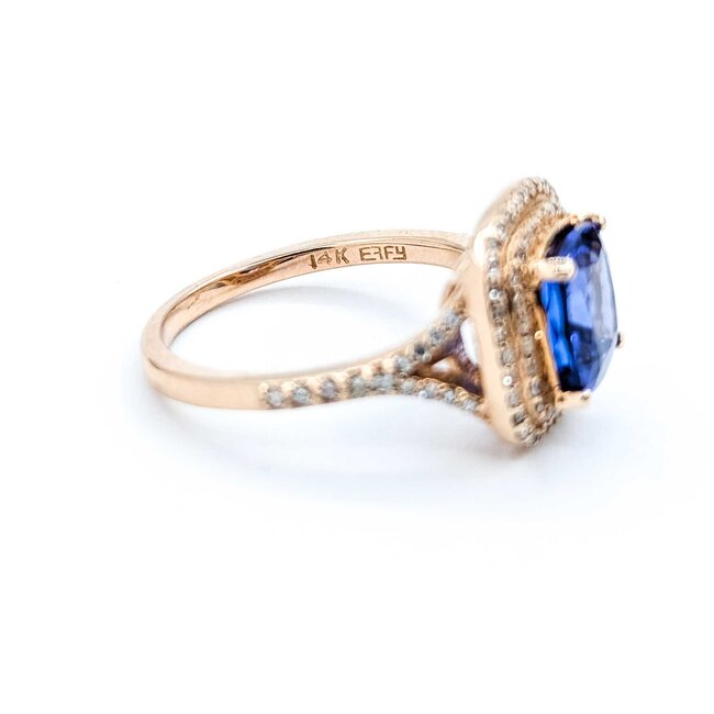Ring Effy .39ctw Round Diamonds 2.28ct Tanzanite 14kr 12.7mm Sz7 4.57g 125060031