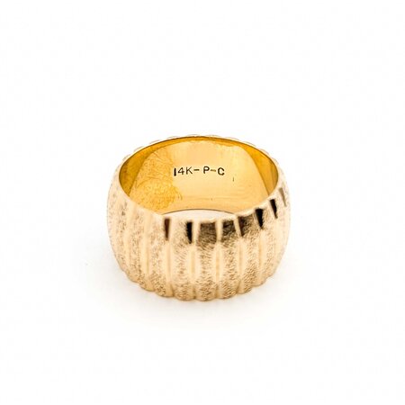 Mike Sjulstad Ring Ribbed Band 14ky 9.5mm Sz5.5 6.85g 225060026