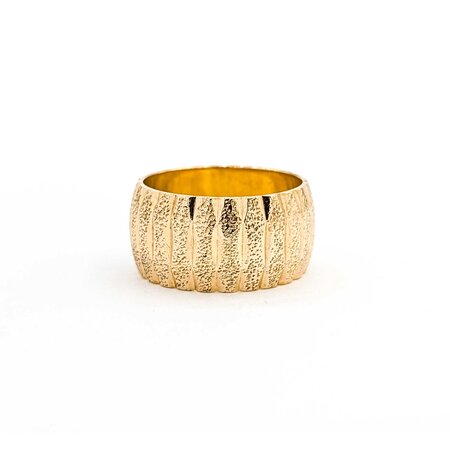 Mike Sjulstad Ring Ribbed Band 14ky 9.5mm Sz5.5 6.85g 225060026