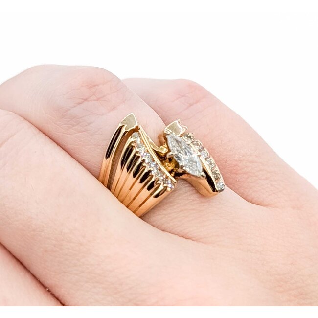 Ring Set .60ct Marquise Diamonds .12ctw Diamonds 10ky sz5 8.06g 125060046
