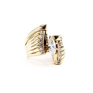 Ring Set .60ct Marquise Diamonds .12ctw Diamonds 10ky sz5 8.06g 125060046