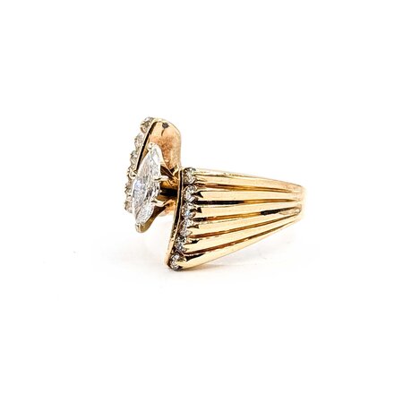 Ring Set .60ct Marquise Diamonds .12ctw Diamonds 10ky sz5 8.06g 125060046