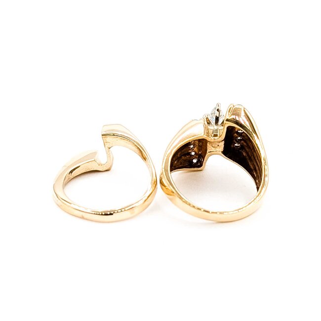 Ring Set .60ct Marquise Diamonds .12ctw Diamonds 10ky sz5 8.06g 125060046