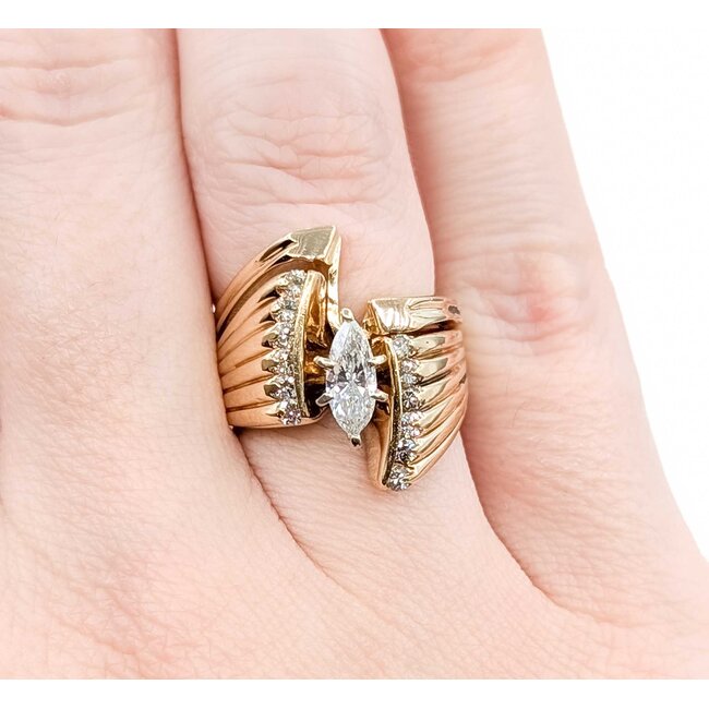 Ring Set .60ct Marquise Diamonds .12ctw Diamonds 10ky sz5 8.06g 125060046