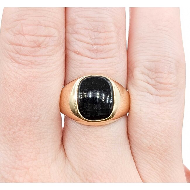 Ring 12x10mm Black Onyx 10ky 14mm Sz10 3.5g 125060005