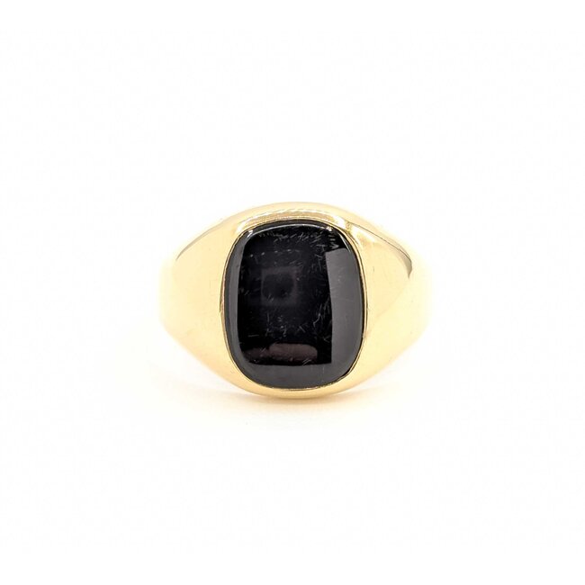 Ring 12x10mm Black Onyx 10ky 14mm Sz10 3.5g 125060005