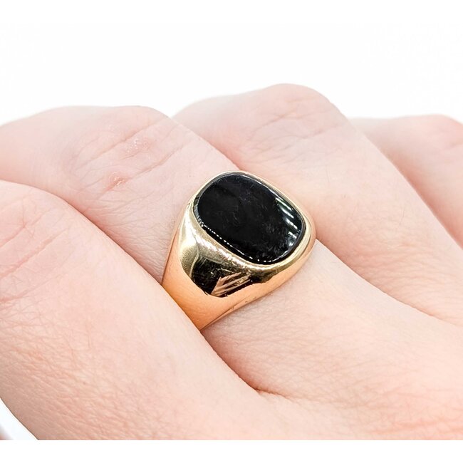Ring 12x10mm Black Onyx 10ky 14mm Sz10 3.5g 125060005