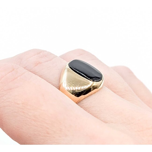 Ring 12x10mm Black Onyx 10ky 14mm Sz10 3.5g 125060005