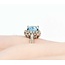 Ring Halo .09ctw Round Diamonds .56ct Blue Topaz 14kw sz4 1.7g 125060049