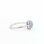 Ring Halo .09ctw Round Diamonds .56ct Blue Topaz 14kw sz4 1.7g 125060049