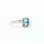 Ring Halo .09ctw Round Diamonds .56ct Blue Topaz 14kw sz4 1.7g 125060049