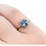 Ring Halo .09ctw Round Diamonds .56ct Blue Topaz 14kw sz4 1.7g 125060049