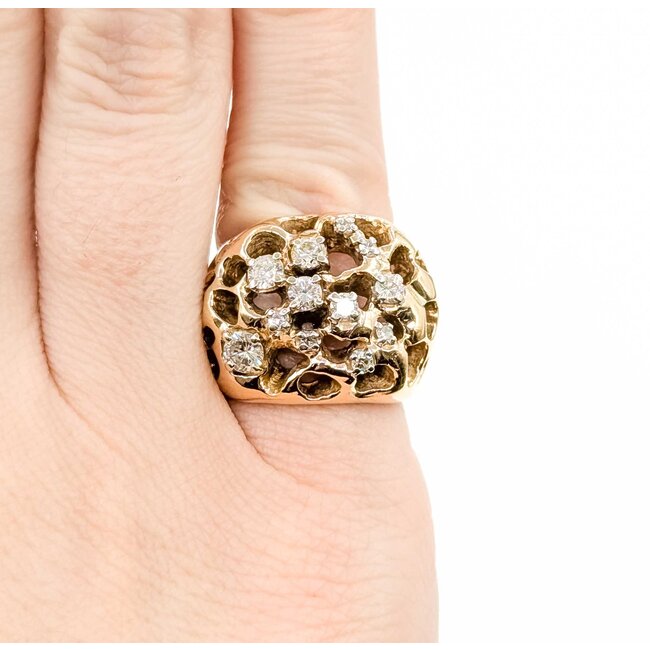 Ring Open Cocktail .55ctw Round Diamonds 14ky Sz4 16.41g 225060024