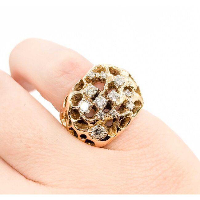 Ring Open Cocktail .55ctw Round Diamonds 14ky Sz4 16.41g 225060024