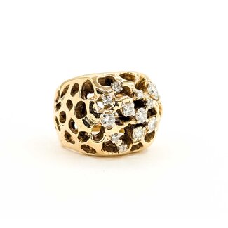 Ring Open Cocktail .55ctw Round Diamonds 14ky Sz4 16.41g 225060024